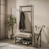 LifestyleFurn Staande Kapstokken|Kapstok Karalynn Met bankje en 7 haken