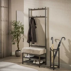 LifestyleFurn Staande Kapstokken|Kapstok Karalynn Met bankje en 7 haken