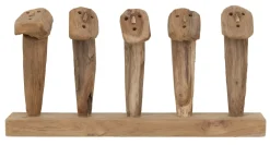 MUST Living Wandkapstokken|Kapstok Liam Teakhout, Met 5 haken