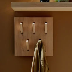 Ethnicraft Wandkapstokken|Kapstok Utilitile Eikenhout, Met 5 haken