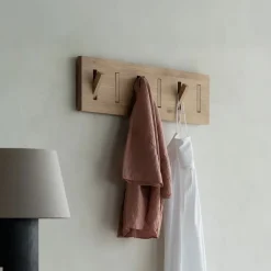 Ethnicraft Wandkapstokken|Kapstok Utilitile Eikenhout, Met 6 haken