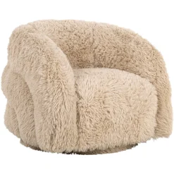 Richmond Interiors Kinderstoelen|Kids Draaifauteuil Lenny Fluffy, kleur Zand