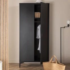 Nohr Kledingkasten & Garderobekasten|Kledingkast Danyella 183 x 85cm, kleur Zwart