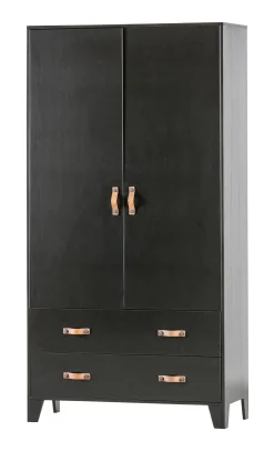 WOOOD Kledingkasten|Kledingkasten & Garderobekasten|Kledingkast Dian 180 x 94cm, kleur Diep Zwart
