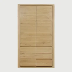 Ethnicraft Kledingkasten & Garderobekasten|Kledingkast Shadow Geolied Eikenhout, 200 x 115cm