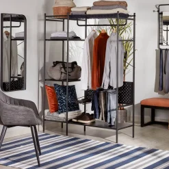 Kave Home Kledingrekken|Kledingkasten & Garderobekasten|Kledingrek Storn, kleur Zwart