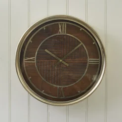 Rivièra Maison Wandklokken|Klok Sebastiaan Mangohout Naturel