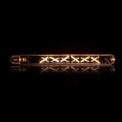 LifestyleFurn Lichtbronnen|Kooldraadlamp Buis 30cm E27 LED 4W goldline , dimbaar Amberkleurig glas