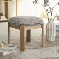 Eleonora Krukjes|Kruk Lottie Geweven stof en eikenhout