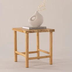 Nohr Krukjes|Krukje/Bijzettafel Santino Teakhout, 42 x 42cm Naturel
