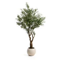Kave Home Kunstplanten|Kunstplant Olivo Incl. witte pot, 210cm Groen