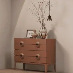 WOOOD Commodes|Ladekasten|Ladekast Merge Met 4 lades, kleur Oudroze Oud roze