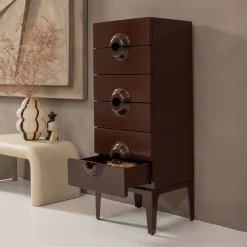 WOOOD Ladekasten|Ladekast Merge Met 6 lades, kleur Bruin/Rood