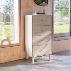 Zuiver Ladekasten|Ladekast Morning Acaciahout en rotan, Met 4 laden