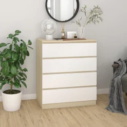 Artistiq Living Ladekasten|Ladekast Youba Met 4 laden Naturel/Wit