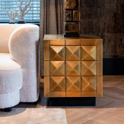 Richmond Interiors Ladekasten|Nachtkastjes|Ladekast/Nachtkastje Collada kleur Goud Brushed gold