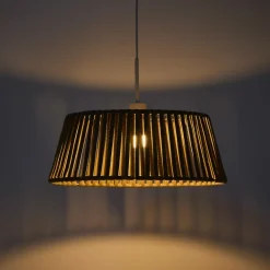 Kave Home Hanglampen Voor Buiten|Lampenkap Aldet Plat Geweven touw, 46cm