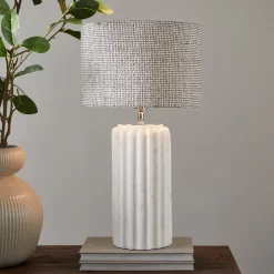 Rivièra Maison Lampenkappen|Lampenkap Baker Linnen, 20cm hoog Zwart / wit