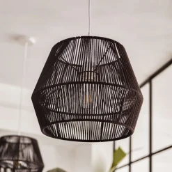 Kave Home Lampenkappen|Hanglampen|Lampenkap Cantia Jute, Ø37cm Zwart