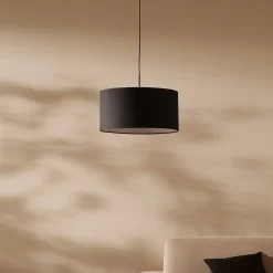 Kave Home Lampenkappen|Hanglampen|Lampenkap Santana Met Diffuser, ø50cm Zwart