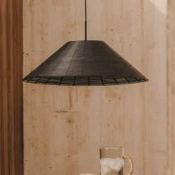 Kave Home Hanglampen Voor Buiten|Lampenkappen|Lampenkap Saranella Rotan Zwart