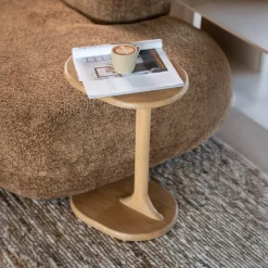 By-Boo Zwarte Bijzettafel|Laptoptafel Fenix Mangohout, 40 x 30cm