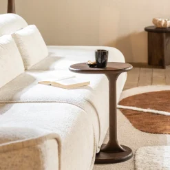 By-Boo Zwarte Bijzettafel|Laptoptafel Fenix Mangohout, 40 x 30cm