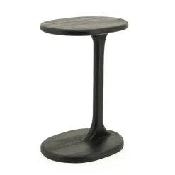 By-Boo Zwarte Bijzettafel|Laptoptafel Fenix Mangohout, 40 x 30cm