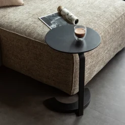 WOOOD Ronde Bijzettafel|Zwarte Bijzettafel|Laptoptafel Floor 39cm Zwart