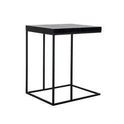 Richmond Interiors Zwarte Bijzettafel|Laptoptafel Oakura Eikenhout, kleur Zwart