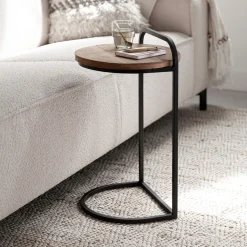 DTP Home Ronde Bijzettafel|Laptoptafel Soho Teakhout, 35cm