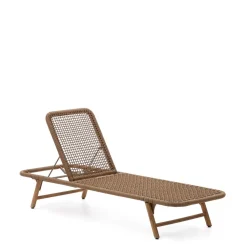 Kave Home Ligbedden|Ligbed Dandara Acaciahout en geweven touw Beige