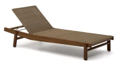 Kave Home Ligbedden|Ligbed Itani Acaciahout en rattan Beige