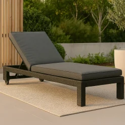 Nohr Ligbedden|Ligbed Kha Wicker, kleur Grijs/Zwart Grijs / Zwart