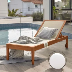 Kave Home Ligbedden|Ligstoel Caterin, 195cm, kleur Naturel Natural