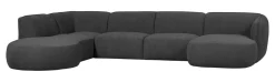 WOOOD Organische Bank|Hoekbank|Lounge U-Bank Polly Links, 353cm, Woven