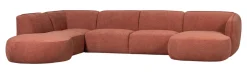 WOOOD Organische Bank|Hoekbank|Lounge U-Bank Polly Links, 353cm, Woven