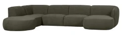 WOOOD Organische Bank|Hoekbank|Lounge U-Bank Polly Links, 353cm, Woven