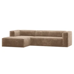 WOOOD Loungebank|Loungebank Bean 305cm, Chenille, kleur Taupe