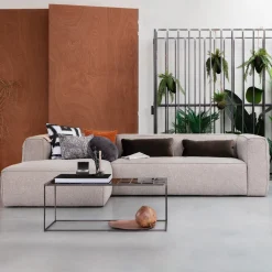 WOOOD Loungebank|Loungebank Bean Melange, kleur Lichtgrijs