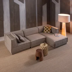 WOOOD Loungebank|Loungebank Manu 286cm, Chenille, kleur Naturel