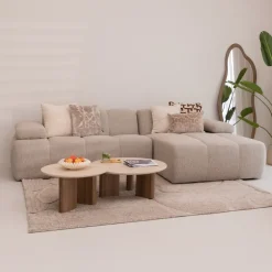 WOOOD Loungebank|Loungebank Mojo Bouclé, kleur Melange Beige