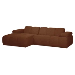 WOOOD Loungebank|Loungebank Mojo Bouclé, kleur Melange Roestbruin