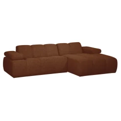 WOOOD Loungebank|Loungebank Mojo Bouclé, kleur Melange Roestbruin