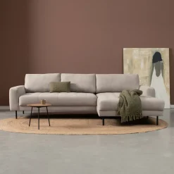PEPP Interiors Loungebank|Loungebank Oreo 275cm, Linnen look, kleur Beige