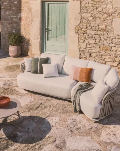 Kave Home Tuinbanken|Loungebank Osani Met 2-zits en ronde module, kleur Beige/Taupe