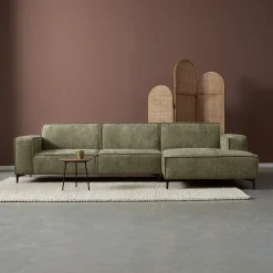 PEPP Interiors Loungebank|Loungebank River 304cm, Chenille, kleur Groen