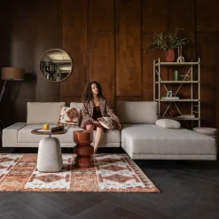 Dutchbone Loungebank|Loungebank Shelly Gemêleerd, kleur Off White