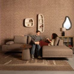 Dutchbone Loungebank|Loungebank Shelly Gemêleerd, kleur Cinnamon