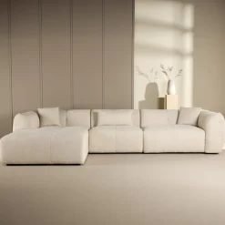 Nohr Loungebank|Loungebank Shenicka Chenille, 335cm, kleur Beige